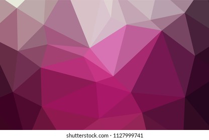 Dark Pink vector shining triangular backdrop. Polygonal abstract illustration with gradient. The best triangular design for your business.