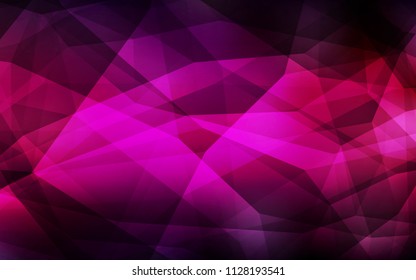 Dark Pink vector shining triangular backdrop. Colorful abstract illustration with triangles. Triangular pattern for your design.