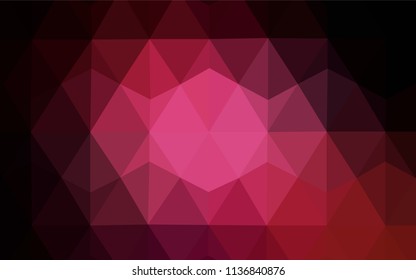 Dark Pink vector shining triangular layout. Glitter abstract illustration with an elegant triangles. Polygonal design for your web site.