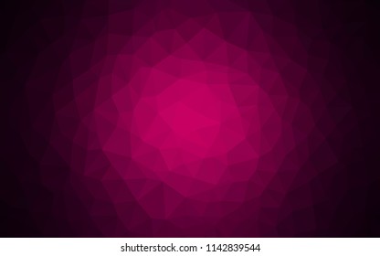 Dark Pink vector shining triangular backdrop. Colorful abstract illustration with triangles. Best triangular design for your business.
