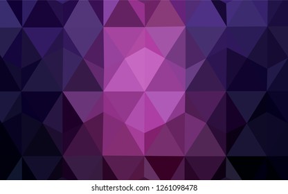 Dark Pink vector shining triangular cover. Geometric illustration in Origami style with gradient.  A new texture for your web site.