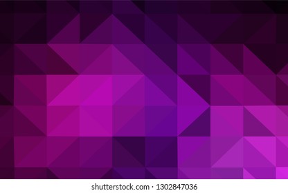 Dark Pink vector shining triangular cover. Shining polygonal illustration, which consist of triangles. Completely new template for your banner.