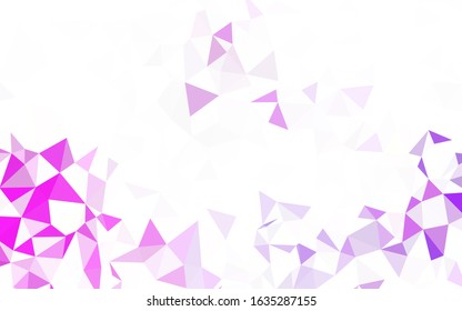 Dark Pink vector shining triangular backdrop. Geometric illustration in Origami style with gradient.  A completely new design for your leaflet.