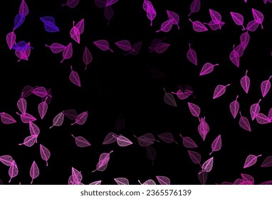 Tapa de esbozo de vector rosa oscuro. Ilustración decorativa con hojas coloridas abstractas. El patrón texturizado para el sitio web.