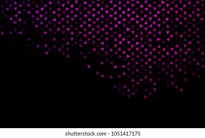 Dark Pink vector of small triangles on white background. Illustration of abstract texture of triangles. Pattern design for banner, poster, cover.