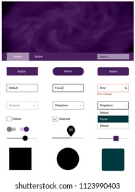 Dark Pink vector style guide with sky stars. Modern Style guide with colorful gradient sky in its header. Beautiful layout for websites, landing pages.