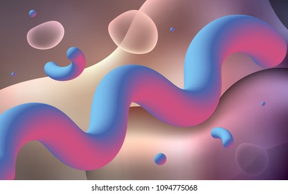 Dark Pink vector template with bent lines. Shining crooked illustration in memphis style. The elegant pattern for brand book.