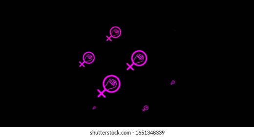 Dark Pink vector template with businesswoman signs. Illustration with signs of women's strength and power. Design for International Women’s Day.