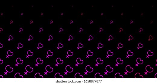 Dark Pink vector template with businesswoman signs. Illustration with signs of women's strength and power. Design for International Women’s Day.