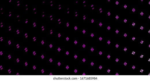 Dark Pink vector template with businesswoman signs. Simple design in abstract style with women’s rights activism. Elegant design for wallpapers.