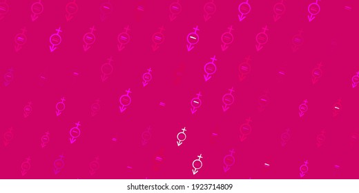 Dark Pink vector template with businesswoman signs. Abstract illustration with a depiction of women power. Elegant design for wallpapers.