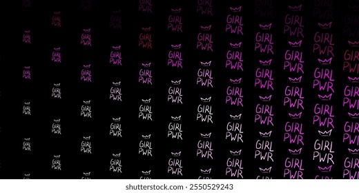 Dark Pink vector template with businesswoman signs. Abstract illustration with a depiction of women's power. Best design to show the power of women.