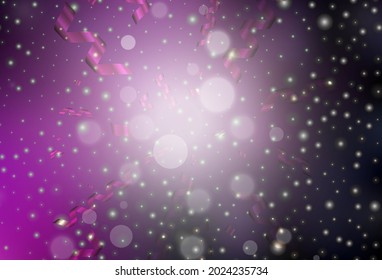 Plantilla de vector rosa oscuro en estilo carnaval. Una Ilustración inteligente con elementos de Navidad degradados. Mejor diseño para un afiche de la universidad, pancarta.