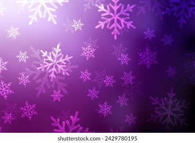 Dark Pink vector template in carnival style. Abstract gradient illustration with colorful Christmas things. Pattern for booklets, leaflets of education.