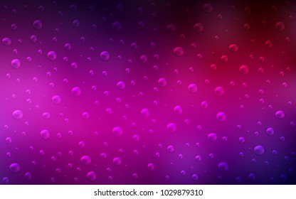 Dark Pink vector template with circles. Blurred decorative design in abstract style with bubbles. The pattern can be used for ads, leaflets of liquid.