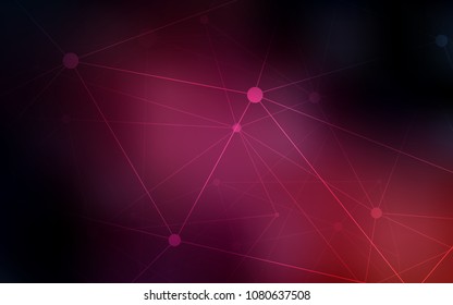 Dark Pink vector template with circles, triangles. Colorful illustration with circles and lines in futuristic style. Pattern can be used as texture of wallpapers.