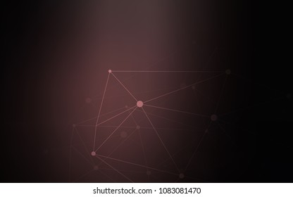 Dark Pink vector template with circles, triangles. Decorative design in abstract style with triangle structure. Pattern can be used as texture of wallpapers.