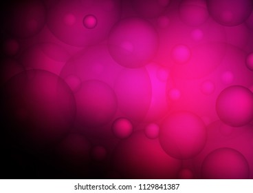 Dark Pink vector template with circles. Abstract illustration with colored bubbles in nature style. The pattern can be used for aqua ad, booklets.