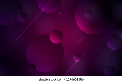 Dark Pink vector template with circles. Glitter abstract illustration with blurred drops of rain. Beautiful design for your business advert.