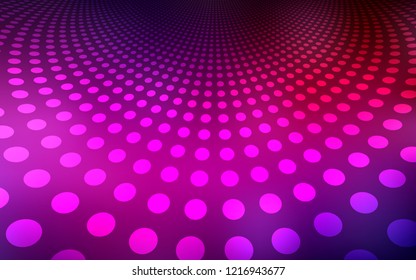 Dark Pink vector template with circles. Blurred decorative design in abstract style with bubbles. Pattern can be used for futuristic ad, booklets.