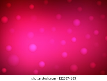 Dark Pink vector template with circles. Beautiful colored illustration with blurred circles in nature style. Completely new template for your brand book.