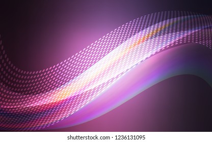 Dark Pink vector template with circles, triangles. Glitter abstract illustration with connection of triangle structure. Design for your business advert.