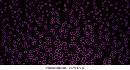Plantilla de vector rosa oscuro con círculos. Ilustración abstracta con puntos coloridos al estilo de la naturaleza. Patrón para sitios web, páginas de inicio.