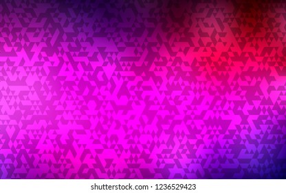 Dark Pink vector template with crystals, triangles. Glitter abstract illustration with triangular shapes. Best design for your ad, poster, banner.