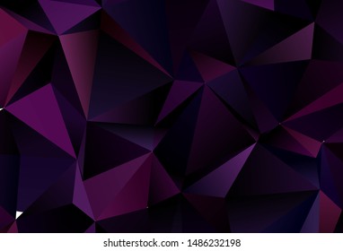 Dark Pink vector template with crystals, triangles. Modern abstract illustration with colorful triangles. Pattern for booklets, leaflets