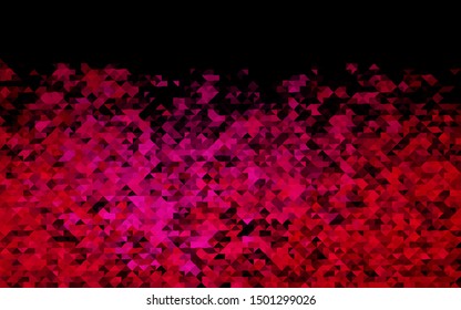 Dark Pink vector template with crystals, triangles. Abstract gradient illustration with triangles. Smart design for your business advert.