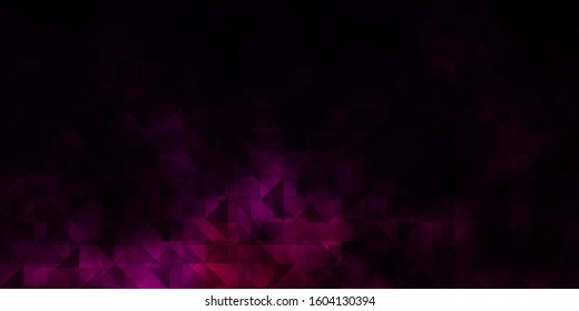 Dark Pink vector template with crystals, triangles. Beautiful illustration with triangles in nature style. Template for landing pages.