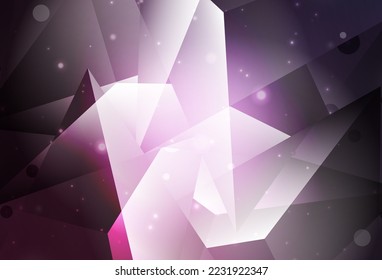 Dark Pink vector template with crystals, triangles. Triangles on abstract background with colorful gradient. Best smart design for your business.