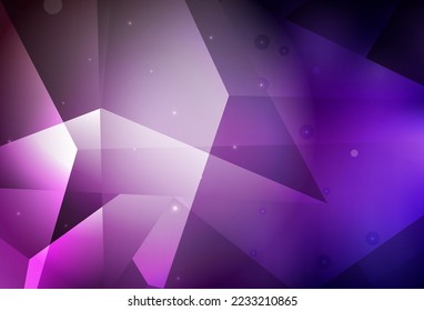 Dark Pink vector template with crystals, triangles. Triangles on abstract background with colorful gradient. Modern template for landing page.