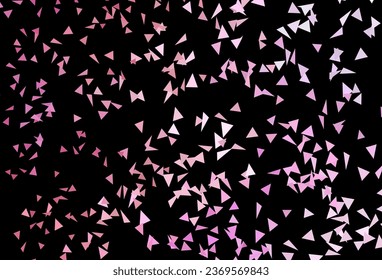 Plantilla de vector rosa oscuro con cristales, triángulos. Ilustración abstracta moderna con triángulos coloridos. Mejor diseño inteligente para su negocio.