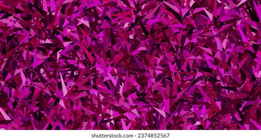 Plantilla de vector rosa oscuro con cristales, triángulos. Triángulos sobre fondo abstracto con gradiente colorido. Fondo para un teléfono móvil.