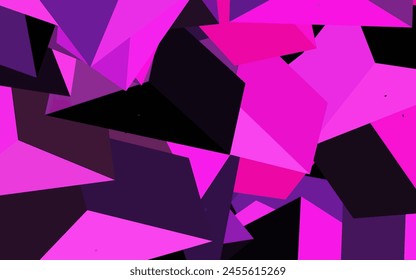 Dark Pink vector template with crystals, triangles. Abstract gradient illustration with triangles. Pattern for booklets, leaflets