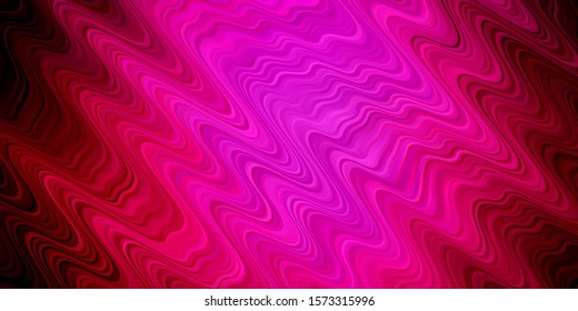 Dark Pink vector template with curved lines. Bright sample with colorful bent lines, shapes. Design for your business promotion.