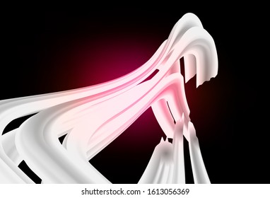 Dark Pink vector template with curved lines. Shining colorful illustration in simple style. A completely new template for your design.
