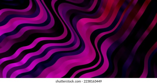 Dark Pink vector template with curved lines. Bright illustration with gradient circular arcs. Pattern for business booklets, leaflets