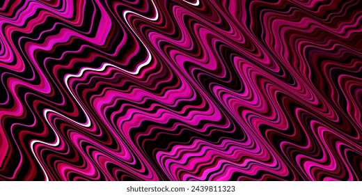 Dark Pink vector template with curved lines. Bright sample with colorful bent lines, shapes. Design for your business promotion.