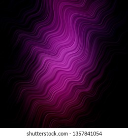 Dark Pink vector template with curves. Abstract illustration with bandy gradient lines. Pattern for commercials, ads.