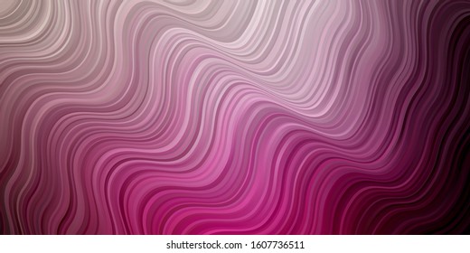Dark Pink vector template with curves. Abstract gradient illustration with wry lines. Pattern for websites, landing pages.