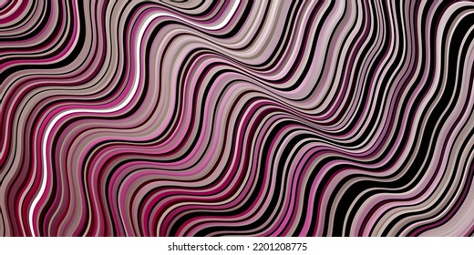 Dark Pink vector template with curves. Abstract gradient illustration with wry lines. Pattern for websites, landing pages.