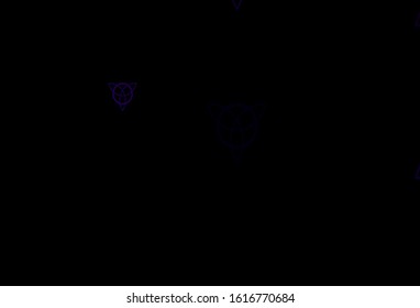 Dark Pink vector template with esoteric signs. Illustration with magical signs of spiritual power. Design for magic, spiritual events.