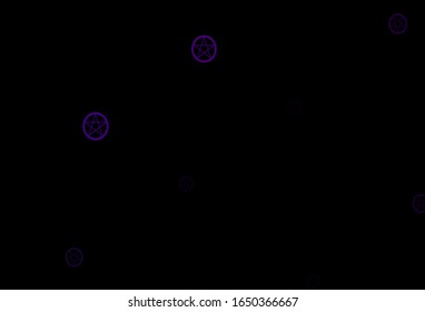 Dark Pink vector template with esoteric signs. Abstract illustration with gothic gradient shapes. Simple base for your occult design.
