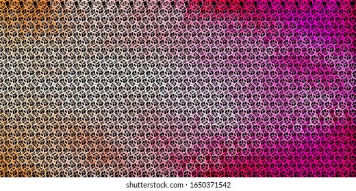 Plantilla vector rosa oscuro con signos esotéricos. Ilustración vintage colorida con formas de alquimia degradado. Mejor diseño de eventos de halloween.