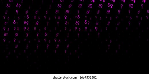 Dark Pink vector template with esoteric signs. Illustration with magical signs of spiritual power. Design for magic, spiritual events.