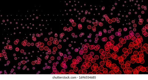 Dark Pink vector template with esoteric signs. Colorful mystic symbols with a gradient in ancient style. Design for magic, spiritual events.