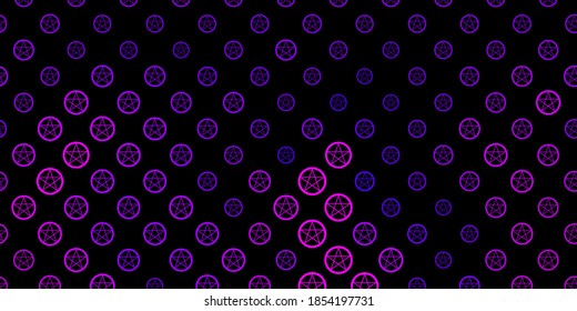 Dark Pink vector template with esoteric signs. Colorful vintage illustration with gradient alchemy shapes. Background for esoteric, mystic designs.