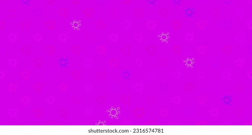 Dark pink vector template with flu signs. Colorful  gradient illness symbols in simple abstract style. Wallpaper for health protection.